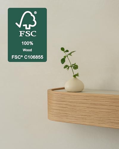 Kazai. Key Holder 'Toke' | Minimalist Key Hook Design from Berlin | Modern Key Holder Wall Mount with Wooden Shelf | Key Rack for Wall as Entryway Organizer | Oak - Image 2