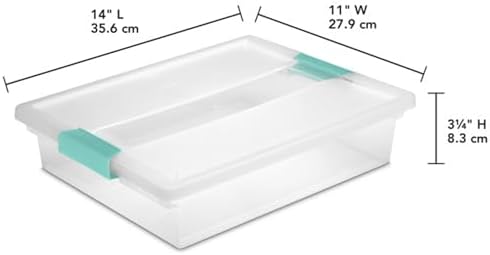 Sterilite Clip Box, Stackable Clear Plastic Bins- Large, 24-Pack - Image 3