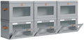 Homsorout Storage Bins with Lids - Front Opening Storage Box with Clear Window & Handles, Stackable Foldable Fabric Bins for Closet Organization, Clothes, Sweaters, Towels, Blankets, 6 Pack, Grey by Homsorout