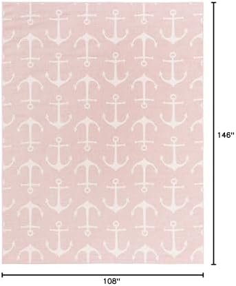 Unique Loom Outdoor Coastal Collection Area Rug - Ahoy (9' x 12' 2" Rectangle, Pink/ Ivory) - Image 2