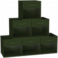 DIMJ Cube Bins, 12.2-Inch Storage Bins Cubes with Window, 6 Packs Collapsible Storage Bins with Handles, Closet Storage Baskets for Organizing Living Room, Office, 6 Pack,Green by DiMJ