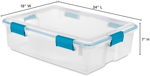 Sterilite Gasket Storage Box with Lids for Home & Office, 37 Quart, 8-Pack - Image 3