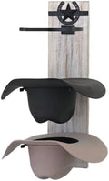 Ryker Ranch Cowboy Hat Rack for Wall | Western Hat Rack for Cowboy Hats | Rustic White Wood and Metal Cowboy Hat Holder for Wall | Cowboy Hat Hanger for Farmhouse Decor by RykerRanch