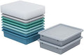 ECR4Kids Letter Size Plastic Tray Organizer with Lids, Small, Storage Bins, Contemporary, 10-Piece by ECR4Kids