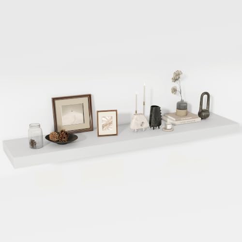 Acovy 55 Inch Floating Shelves, 12" Deep Floating Shelf Wall Mounted, 55" Wall Shelves, Rustic Deep Bookshelf, Extra Deeper & Thicker Display Shelves for Bedroom, Living Room, Set of 1 by Acovy
