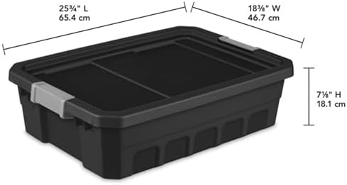 Sterilite 24-Pack Plastic Storage Bins with Lids, Stackable Containers, 10 Gallon, Black - Image 3