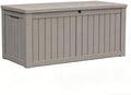 LAUSAINT HOME 180 Gallon Resin Deck Box, Package Delivery Box with Lockable Lid, Waterproof Outdoor Storage Box For Garden Tools, Patio Cushions(180 Gallon,Grey) by LAUSAINTHOME
