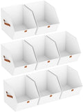 Homsorout Fabric Closet Storage Cubes - 8 Pack Square Storage Bins with Dual Handles for Clothes, Towels, Toys, Cube Storage Organizers for Bedroom, Nursery, Shelves, Closet, Small Spaces, White by Homsorout