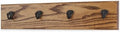 PegandRail Oak Wall Mounted Coat Rack with Aged Bronze Singular Style Hooks 4.5" Ultra Wide (Chestnut, 20" x 4.5" with 4 Hooks) by PEG+AND+RAIL