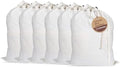 LFH Home Cotton Rich Large Laundry Bag with Handle, Heavy Duty Drawstring Closure Washable Laundry Bags, School Travel, Home, Hotel, College Dorm, Organizer Sack, Toy Clothes 20x30 (Pack of 6)-White by LFHHomePrivateLimited