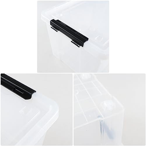 4-Pack 32 L Wheeled Clear Plastic Storage Latch Boxes with Lids - Image 3