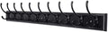 Dseap Coat Rack Wall Mounted: 10-Hooks, 38-1/4" Long, 16" Hole to Hole, Wood Coat Hooks Wall Mounted, Hook Rack, Hook Rail, Hooks for Hanging Coats, Black by Dseap
