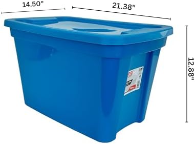 Edge Plastics Classic Storage Tote, durable storage in for home or garage with secure snap lid designed for stacking (9, Aqua, 10 Gallon) - Image 3