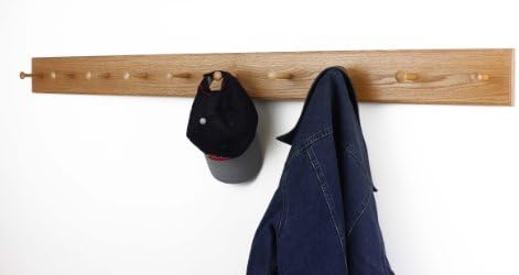 Solid Oak Xtra-Wide Shaker Peg Rack -Made in The USA - Natural Stain 29 x 4.5 Inches with 5 Pegs - Image 3