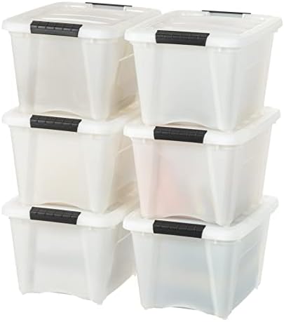 IRIS USA 6-Pack 19 Quart Storage Bins with Lids, Pearl by IRISUSA