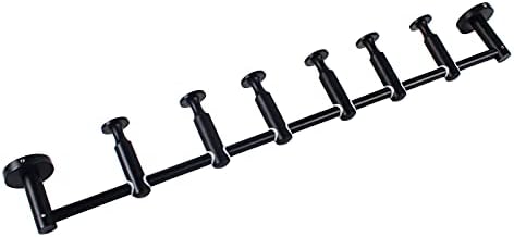 Vertical Coat Rack Wall Mounted, 6 Hooks Wall Mount Coat Hooks Coat Rack for Entryway Bedroom Coats Scarfs Bag Hat Umbrella Space Saving (Gold) (Black) - Image 5