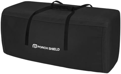 Porch Shield Outdoor Cushion Storage Bag 62" L x 20" W x 28" H, Black by PorchShield