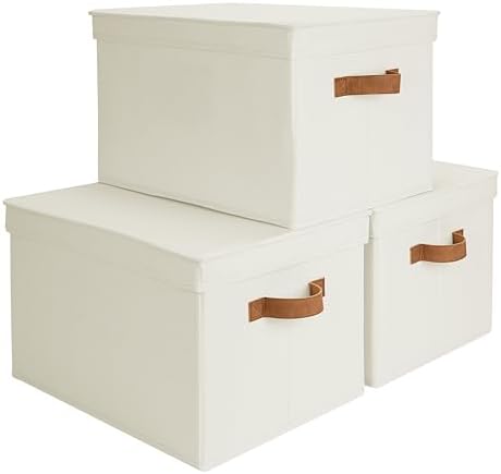 StorageWorks Fabric Storage Bins with Lids, Closet Storage Bins by StorageWorks