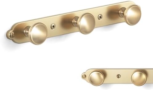 Goo-Ki 1 Pack Champagne Bronze Coat Rack Wall Mount Heavy Duty, Towel Rack Zinc Alloy Coat Hooks Wall Mounted for Bag Hat Clothes Scarf by Home