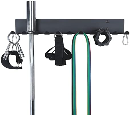 Gym Storage Rack Resistance Band Rack Wall Mount Barbell Rack Heavy Duty Home Gym Storage Rack for Gym Equipment, Exercise Bands, Lifting Belts and Jump Ropes, Gym Accessories - Image 3