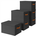 Homsorout Storage Bins with Lids - Large Fabric Closet Bins with Lid, 6 Pack Clothes Organizers and Storage, Collapsible Stackable Cube Basket for Home, Office, Dorm, Black by Homsorout