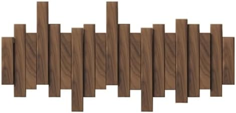 Wooden Coat Hooks Wood Wall Mounted Piano Coat Rack Flip Down Hook Rack Coat Rack Wall MountMulti Functional Space Saving Wall Organizer(Walnut,41cm/16) by Unknown