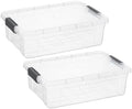 Superio Clear Storage Boxes with Lids, Plastic Container Bins for Organizing, Stackable Crates, BPA Free, Non Toxic, Odor Free, Organizers for Home, Office, School, and Dorm (22 Quart, 2 Pack) by Superio