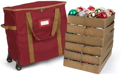 Covermates Rolling Adjustable Ornament Storage Bag, 19.25"W x 13"D x 18.5"H by Covermates