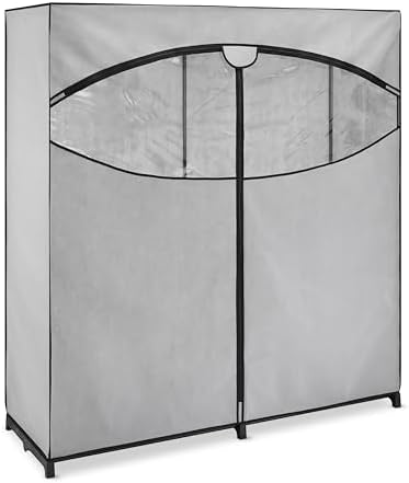 Whitmor Extra-Wide Portable Clothes Closet - 60 Inches Wide - Store Seasonal Clothing - Grey by Whitmor