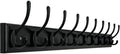 WEBI Coat Rack Wall Mount,38 1/4" Long Coat Hooks Wall Mounted,Bamboo Coat Hanger Wall Hook Rack,Jacket Hanger,10 Hooks for Hanging Coats,Clothes,Hats,Black by WEBI