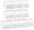 DIMJ Storage Cubes, Cube Storage Bin, 10 Pack Foldable Storage Cubes with Window, Closet Storage Bins with Handle, 11x 11 inch Storage Cubes for Clothes, Toys, Books (White) by DiMJ