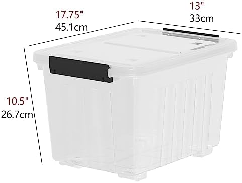 4-Pack 35 Quart Plastic Storage Bin with Secure Lid and Wheels - Image 2