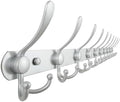 Dseap Coat Rack Wall Mount - 38” Long 10-Tri-Hooks Heavy Duty Coat Hanger Rail Wall Hooks for Hanging Coats Hats Clothing Clothes Purse Mudroom Entryway, Silver by Dseap