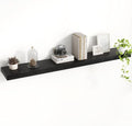 Acovy 48 Inch Floating Shelves, 8 Inch Deep Floating Shelves for Wall, Hanging Shelf with Invisible Brackets, Deep Shelves for Bathroom, Bedroom, Living Room, Black, Set of 1 by Acovy
