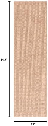 SAFAVIEH Washable Rug Outdoor Courtyard Collection - 2'3" x 16' Runner, Natural & Cream, Non-Shedding & Easy Cleaning, Ideal for Patio, Entryway, Mudroom, Hallway, Kitchen (CY8521-03012) - Image 2