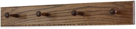 Solid Oak Shaker Peg Rack Made in The USA - Walnut Stain 23 x 3.5 Inches with 4 Pegs by PEG+AND+RAIL