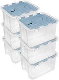 SteriliteHinged Lid Storage Box Plastic Container, 60 Quart, 6 Pack by Sterilite