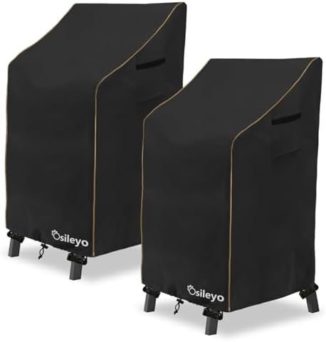 Adirondack Chair Cover 2 Pack,Waterproof Heavy Duty Outdoor Tall Adirondack Chair Covers 2 Pack,Patio Adirondack Chair Cover for Outdoor Chair(30 W x 32 D x 46 H inches) Black by Osileyo