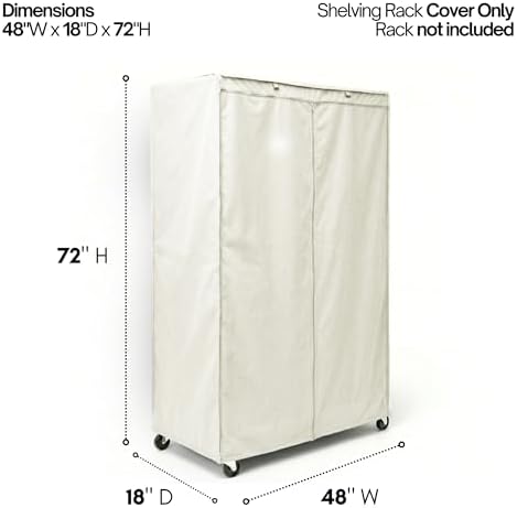 Formosa Covers Wire Rack Shelf Cover 48x18x72" – Off White COVER ONLY - Image 2
