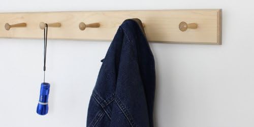 Solid Maple Shaker Peg Rack (Natural, 46" x 3.5" with 8 pegs) - Image 2