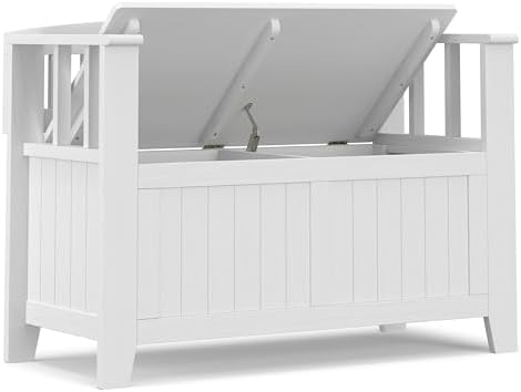 SIMPLIHOME Acadian Storage Bench and Cabinet Set in White - Image 5