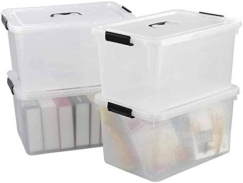 17.5 L Clear Latch Bin with Handle and Lid, Set of 4 - Image 2