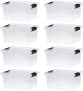 Superio 6.6 Quart Clear Plastic Storage Boxes with Lids, Stackable Organizer Containers, BPA-Free Storage Bins for Home, Office, School & Dorm, 8 Pack by Superio