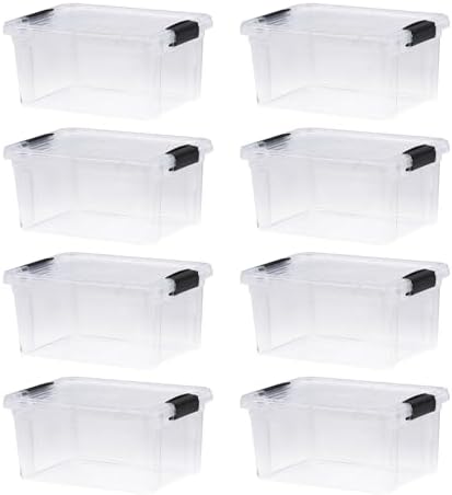 Superio 6.6 Quart Clear Plastic Storage Boxes with Lids, Stackable Organizer Containers, BPA-Free Storage Bins for Home, Office, School & Dorm, 8 Pack by Superio