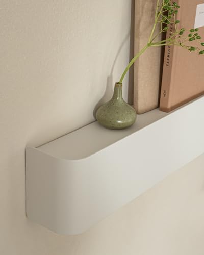 Kazai. Coat Rack Wall Mount with Shelf 'Tone' | Modern Design Coat Hanger with Hidden Hooks and Storage | Hat Rack with Shelf in Metal | Wall-Mounted Purse Organizer | White - Image 2