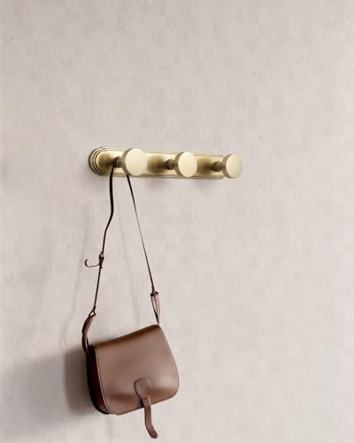 Goo-Ki 1 Pack Champagne Bronze Coat Rack Wall Mount Heavy Duty, Towel Rack Zinc Alloy Coat Hooks Wall Mounted for Hanging Bag Hat Clothes - Image 6