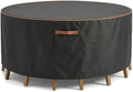 Round Outdoor Patio Furniture Cover, Heavy Duty 600D Waterproof Cover for Table & Chair Set or Sofa Set Covers, Windproof,UV Resistant, All-Season for Backyard,Deck,Garden,96" L x 96" W x 28" H,Black by BRUXOLAY