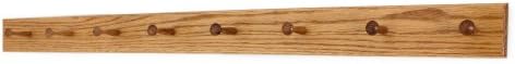 Solid Oak Shaker Peg Rack Made in The USA - Golden Oak Stain Stain 47 x 3.5 Inches with 8 Pegs by PEG+AND+RAIL