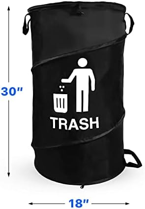 33 Gallon Capacity Large Durable Waterproof Combo pop up Recycle and Trash Collapsible Garbage containers, cans with Zipper Cover Great for Outdoor Indoor use -Camping, Party, Backyard, Beach - Image 2