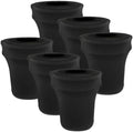 BSTKEY 32 Gallon Stretch Spandex Trash Can Cover, 6 Pack Outdoor Fitted Waste Container Cover Round Garbage Can Covers for Wedding Party Fundraiser Decor, Without Trash Can (Black) by BSTKEY